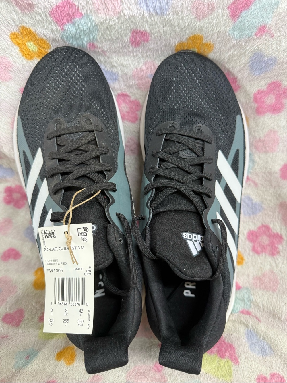 adidas Solarglide ST3 Men’s Black & White Running Shoes